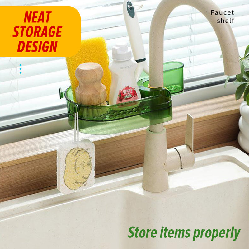 idrop Faucet Pipe Mounting Rack Shelf / Rak Paip Sinki / 免安装塑料水龙头置物架长款