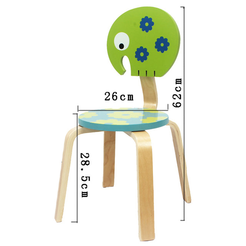 idrop Children Wooden Study Sitting Stool Chair with Animal Design