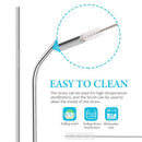 idrop 5pcs Stainless Steel Straw Set [ 2 Straight Straw + 2 Bent Straw + 1 Straw Cleaner ]