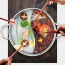 idrop [ 32CM ] 2 IN 1 Stainless Steel Deep Hot Pot Cooker / Kuali Masak Dua Dalam Satu / 32CM加深鸳鸯火锅(玻璃盖)(304)