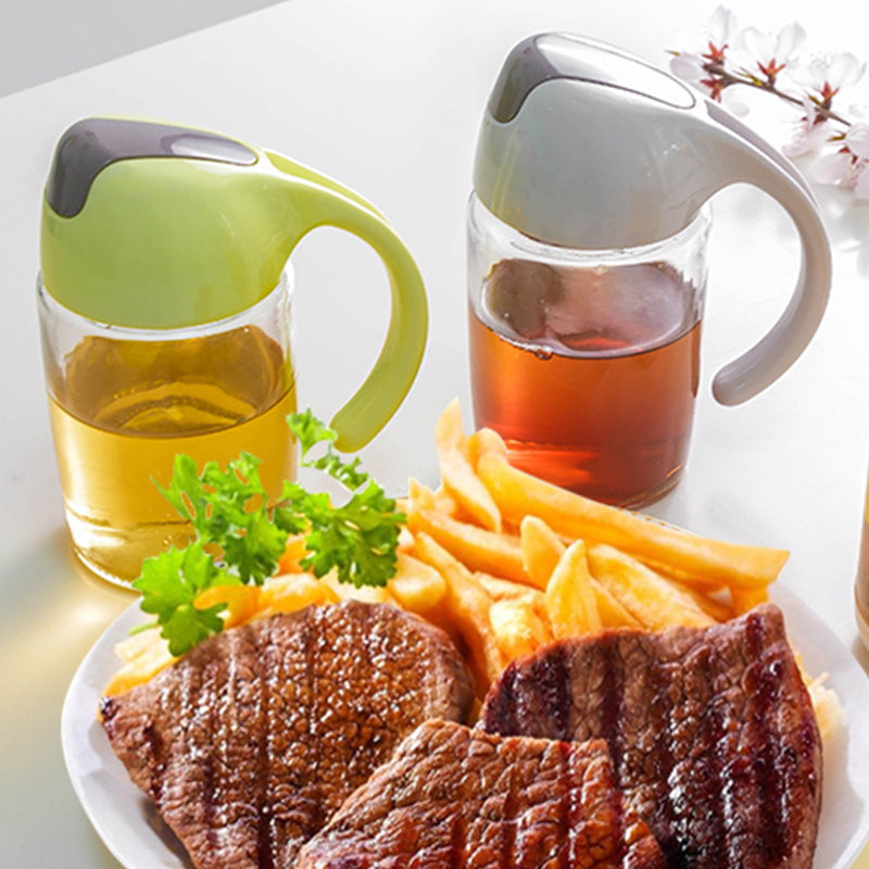idrop 300ml Portable Kitchen Glass Oil Seasoning Mug Cup Bottle Container