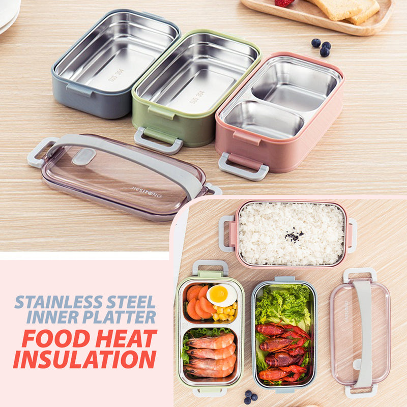 idrop [ 1200ml 2 LAYER / 1800ml 3 LAYER ] Heat Insulated Portable Lunchbox / Bekas Makanan Mudah Alih / 二&三层长方形U形扣饭盒