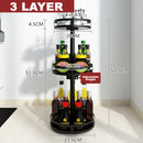 idrop [ 2 LAYER / 3 LAYER ] 360° Household Kitchen Rotating Steel Frame Countertop Storage Rack Shelf
