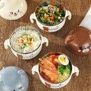 idrop [ 1000ml ] Stainless Steel Instant Noodle Food Bear Design Eating Bowl