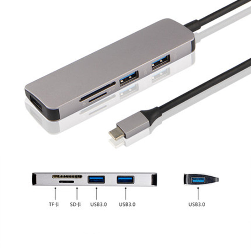idrop USB C to USB 3.0x3 + SD / TF  Card Reader Multifunction Adapter