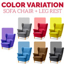 idrop High Back Canvas Reading Chair with Arm Rest + Leg Rest Stool