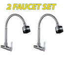 idrop [ 2 SET ] 2 IN 1 Horizontal Wall Mounted Flexible Water Faucet / Paip Dinding Fleksibel / 万向横式水龙头 (15MM 可调水龙头)
