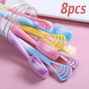 idrop [ 8PCS ] 2 IN 1 Toothbrush + Tongue Scraper / Berus Gigi & Pencuci Lidah / 8支装牙刷 带刮舌器