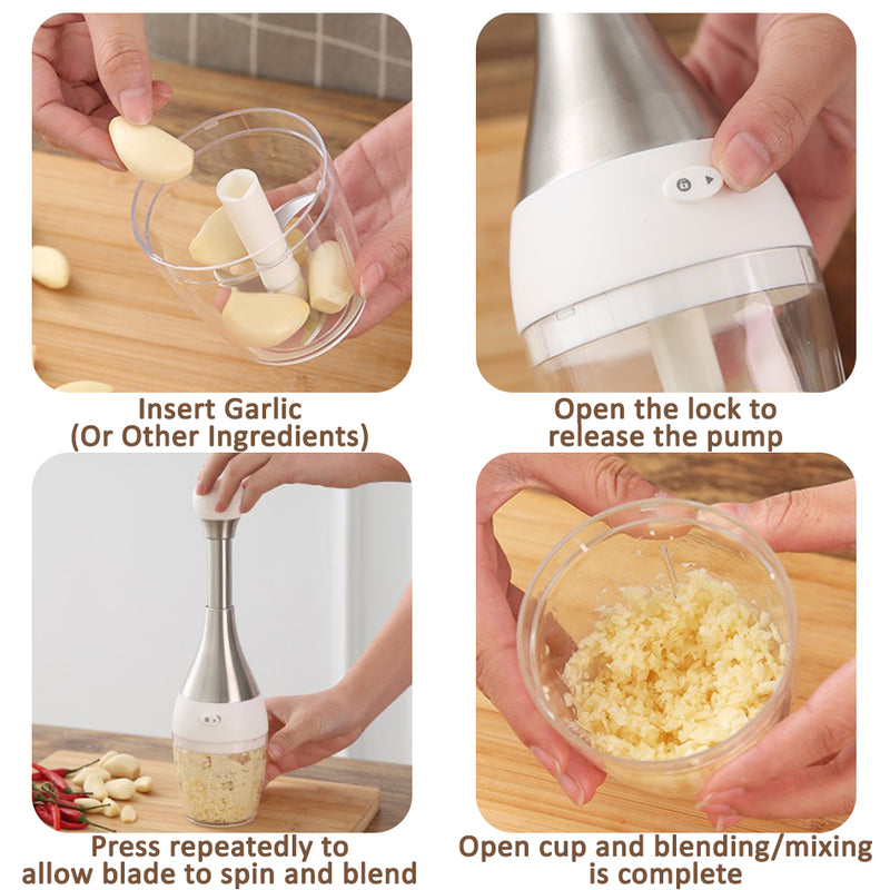 idrop Handheld Manual Press Blender Mixer Garlic Chopper / Alat Blender Tangan Jenis Tekan /