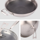 idrop 34CM COOKING PAN WOK - Kitchen Stainless Steel Cookware
