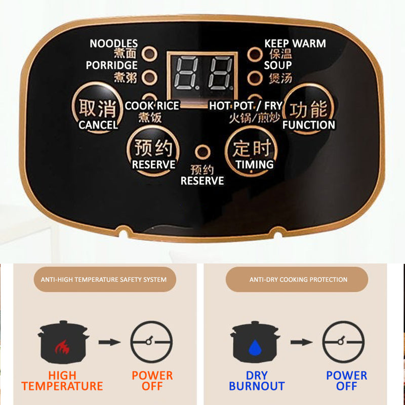 idrop [ 20CM / 26CM ] Smart Electric Cooking Pot with Steamer Layer / Periuk Memasak & Stim Electric / 智能电蒸煮炒锅