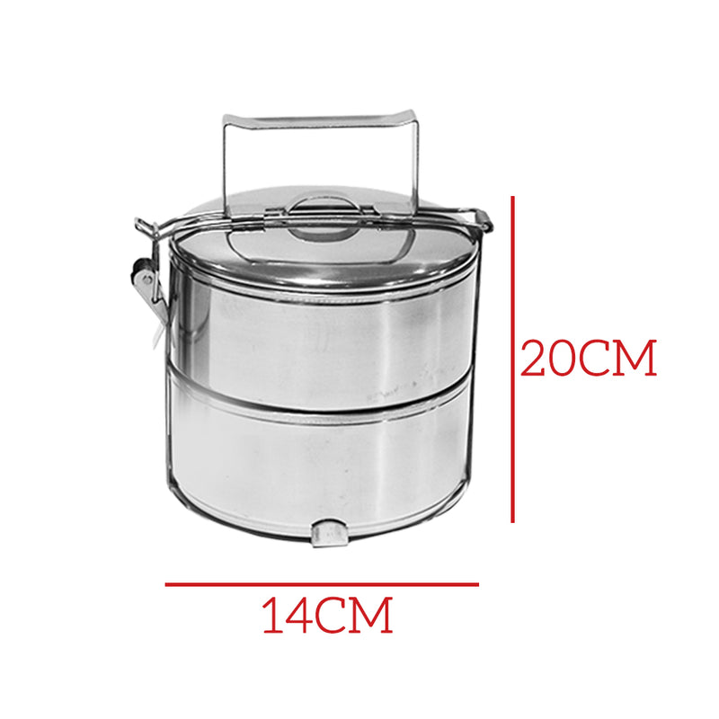idrop [ 2 LAYER / 4 LAYER ] 14CM Multilayer Portable Stainless Steel Lunch Box Food Carrier Storage Container