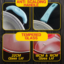 idrop [ 13PCS ] Kitchen Pots Pan & Utensils Cookware Set Cast Iron with Nonstick Coating Set / Periuk Dapur Memasak 13 / 件装厨房锅具锅具炊具套装铸铁带不粘涂层