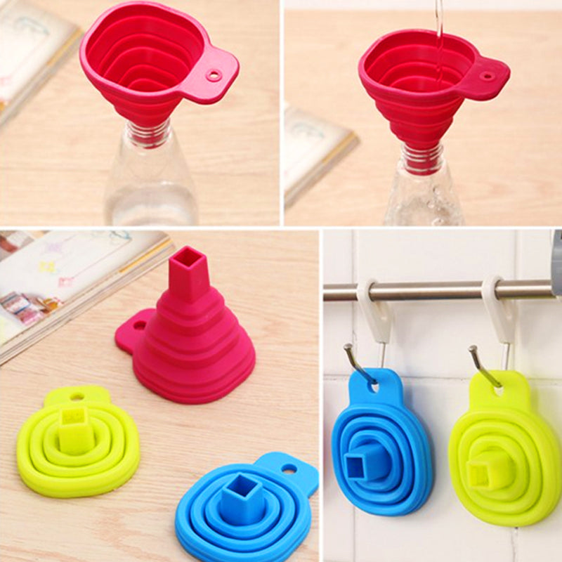 idrop [ 6CM ] Mini Silicone Flexible Collapsible Oil Liquid Water Funnel Kitchen Tool Filter