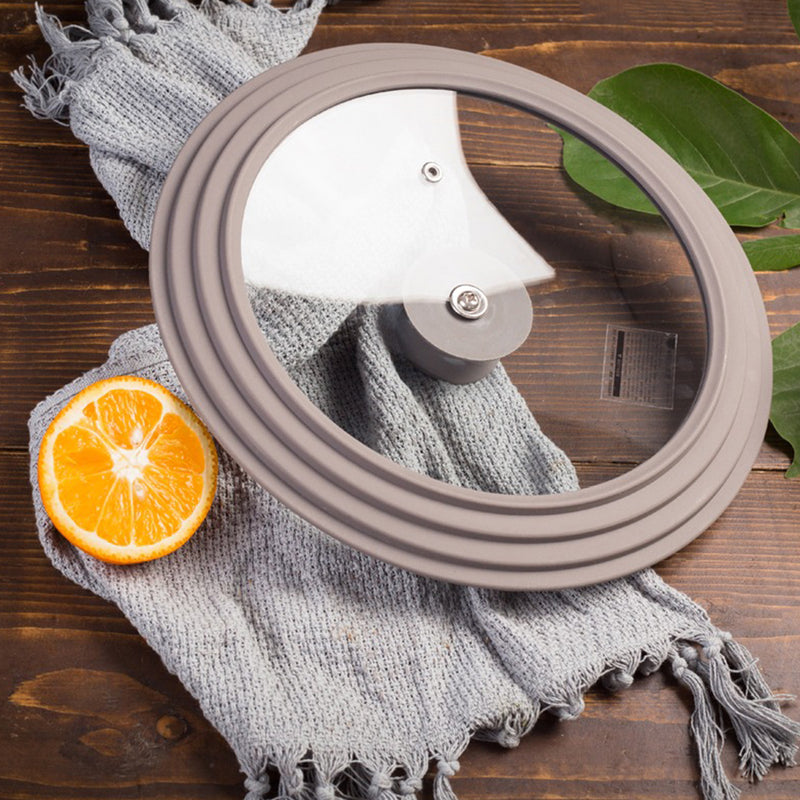 idrop [ 3 IN 1 ] 28-30-32CM Silicone & Tempered Glass Pot Lid Cover / Penutup Kaca & Silikon Periuk 3 Saiz / 【三合一】28-30-32CM硅胶钢化玻璃锅盖