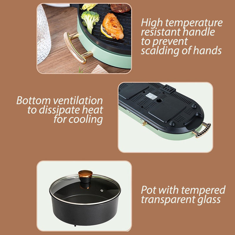 idrop Multifunction Shabu-Shabu Barbecue Grill Hotpot 1600W Electric Cooker / Tempat Masak Elektrik BBQ & Gril / 1600W涮烤一体锅(多功能料理锅)(尚烤佳SUNCOJIA)