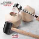 idrop Coconut Shell Opener Mallet Hammer & Puncher Set