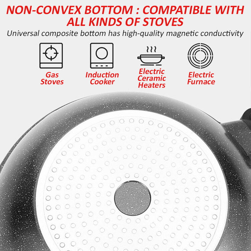 idrop [ 40CM ] KATA Maifan Nonstick Marble Stone Frying Cooking Wok / Periuk Kuali Masak Tidak Lekat / 40CM麦饭石双用大炒锅(组合盖)(KATA)