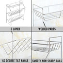 idrop 3 LAYER Stainless Steel Kitchen Seasoning  Bottle Shelf Storage Rack