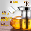 idrop 1L GLASS TEAPOT - Tea Pot with Stainless Steel Filter