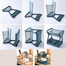 idrop [ 2 LAYER ] Full Set Dishrack Plastic & Stainless Steel / Rak Pinggan Mangkuk Plastik & Keluli Tahan Karat / 塑料不锈钢全套款碗架(牛皮纸盒)