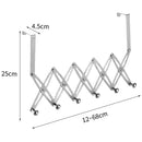 idrop [ 6 Hook ] Stainless Steel Retractable Extendable Door Hanging Hanger Hook