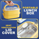 idrop [ 2 LAYER ] Portable Compact Lunch Box with Removable Stainless Steel Inner Food Tray [ 1550ml ]