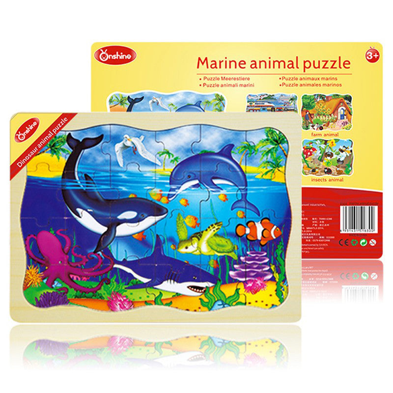 idrop WOOD PUZZLE - Transport / Ocean / Dinosaur / Insects Puzzle Toy