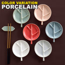 idrop Ceramic Seasoning Saucer Plate Leaf Design / Piring Seramik Penghidang Perencah Perasa / 陶瓷碟 4.5^树叶分格陶瓷调味碟11.5*9.5CM