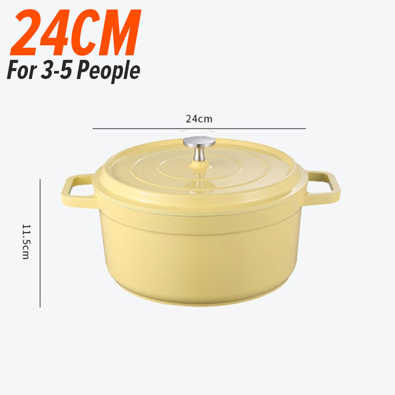 idrop [ 24CM ] Enamel Ceramic Saucepan Pot with Alloy Layer & Composite Bottom / Periuk Seramik Enamel / 24CM珐琅炖锅
