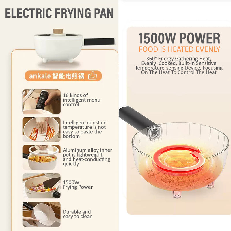 idrop [ 3 LITER ] Electric Frying Pan with Steamer Layer 1500W / Periuk Kuali Elektrik + Lapisan Stim /