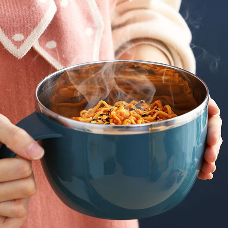 idrop [ 1000ml ] Instant Noodle Bowl Heat Insulation Internal SUS304 Stainless Steel / Mangkuk Makan Mi Segera / 304泡面碗