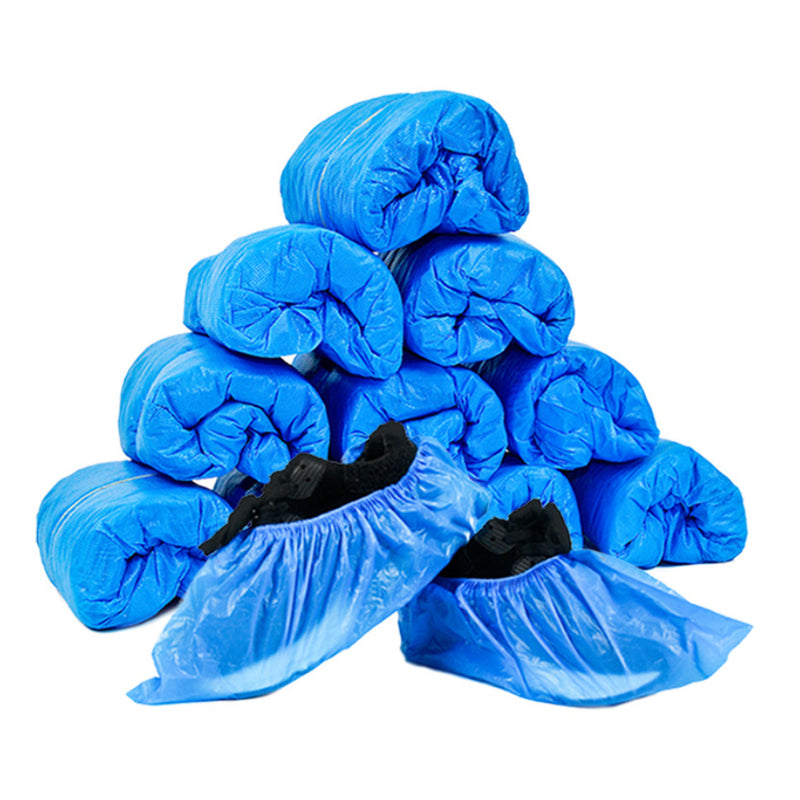 idrop [ 100pcs ] Disposable Shoe Cover Waterproof & Wear-Resistant Dust Proof Foot Cover Plastic / Sarung Plastik Kasut Pakai Buang 100 Keping / 超厚一次性鞋套CPE室内防滑耐磨家用防水雨天塑料防尘特加厚脚套