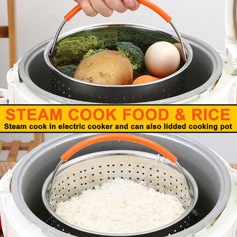 idrop [ 6L ] Stainless Steel Kitchen Strainer Steaming Cleaning & Wash Basket [ 21.5cm x 14cm ]