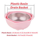 idrop [ 23CM ] Double Layer 360° Rotating Stainless Steel Drain Basket / Mangkuk Basuh Sayur / 360度旋转篮