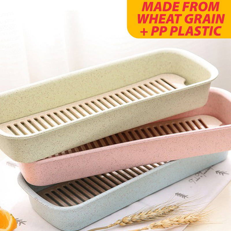 idrop Kitchen Tableware & Household Countertop Storage Box with Drainage Layer / Bekas Simpanan Barangan Perkakas Dapur & Rumah / 厨房沥水筷子笼平放塑料筷子餐具收纳盒筷子篓勺子多功能筷子篓架