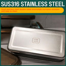 idrop [ 3PCS SET ] SUS316 Stainless Steel Lunch Box [ 600ml / 1200ml / 2000ml ] Rectangular Bento with Sealed Lid Cover / Bekas Makanan Keluli Tahan Karat 3 Set / 日式扁长形316不锈钢保鲜盒三件套(2000/1200/600ML)