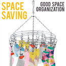 idrop 20 Clip Stainless Steel Large Round Sock & Undergarment Drying Hanger / Panyangkut Baju Kain