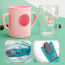 idrop [ 250ml ] Children's Milk Drinking Glass Cup with Silicone Cover