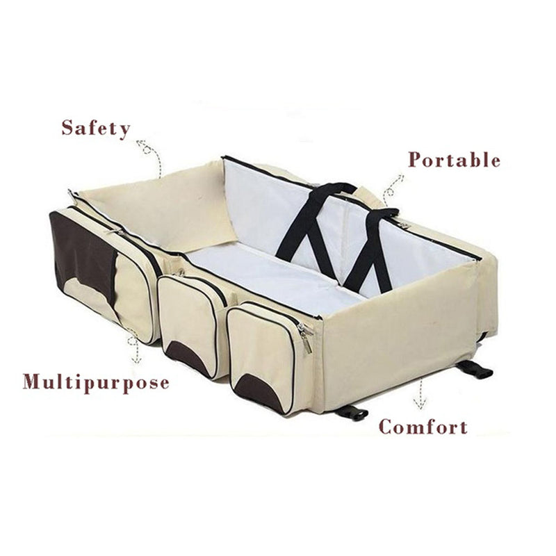 idrop MULTIFUNCTION 3 IN 1 - Portable Baby Bag + Changing Station + Travel Bassinet Travel Bed