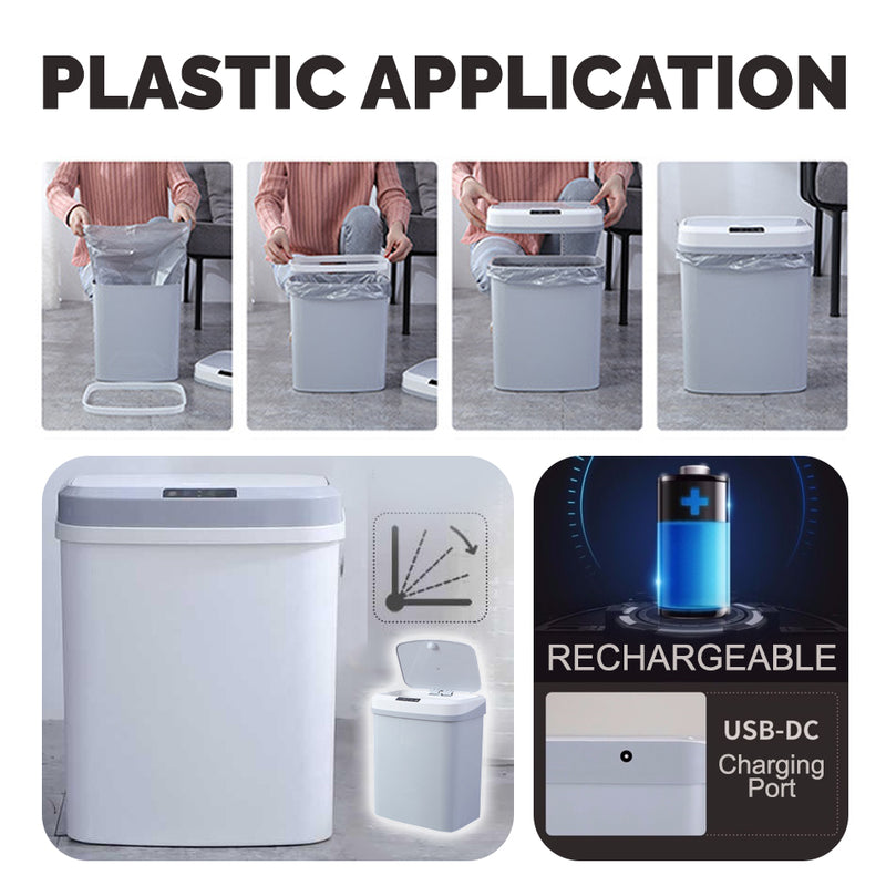 idrop 15L Rechargeable Smart 3D Trash Rubbish Bin with Induction Motion Tap and Touch Sensor