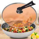 idrop [ 36CM ] Smokeless & Nonstick Honeycomb Kitchen Cooking Wok with Glass Lid / Kuali Memasak Tidak Lekat bersama Penutup Kaca / 玻璃盖无烟不粘蜂窝厨房炒锅