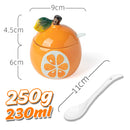 idrop [ 230ml ] Orange Shape Ceramic Spice & Seasoning Jar with Spoon / Bekas Seramik Simpanan Perencah dan Perasa bersama Sudu / 陶瓷罐 水果单件套陶瓷调味罐(橙子)
