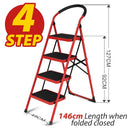idrop [ 4 STEP / 5 STEP ] Sturdy Foldable Steel Ladder / Tangga Lipat Keluli Kukuh 4 & 5 Lapisan / 红梯普通款4 & 5步梯