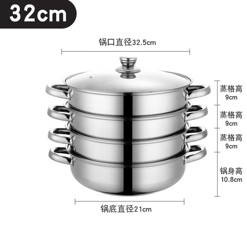 idrop [ 4 LAYER ] Stainless Steel Steamer Cooker Cookware / Periuk Masak Stim Keluli Tahan Karat / 32CM四层 蒸锅