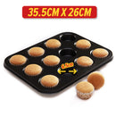 idrop [ 12 Slot ] Nonstick Coating Muffin cake Baking Cooking Pan Tray [ 35.5CM X 26CM ]