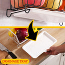idrop Wall Mounted Kitchen Storage Steel Shelf Rack with Water Draining Tray
