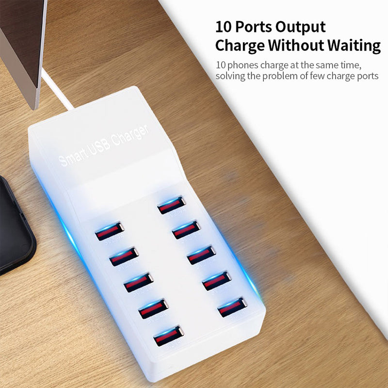 idrop 10 Port USB 50W Intelligent Smart Charger Quick Charging [ AC 100-240V 50-60Hz DC5V10A