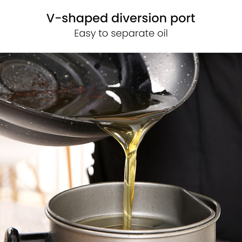 idrop [ 28CM ] Japanese Style Wide Iron Deep Frying Pan with Draining Rack / Kuali Memasak / 日式宽铁煎锅带沥水架