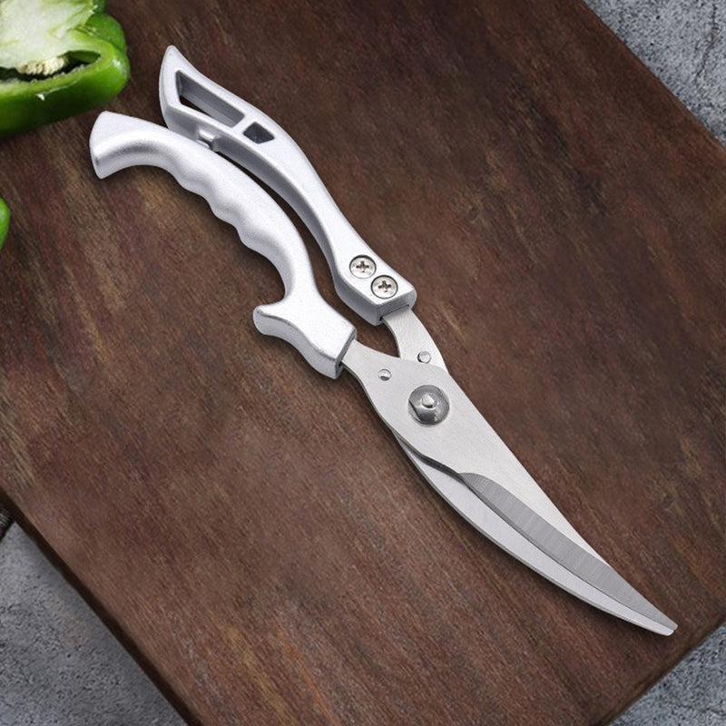idrop [ 26CM ] Multipurpose Kitchen Shears Chicken Bone Scissors / Gunting Dapur Pemotong Tulang Ayam Pelbagai Guna / 敞开铝柄鸡骨剪26CM